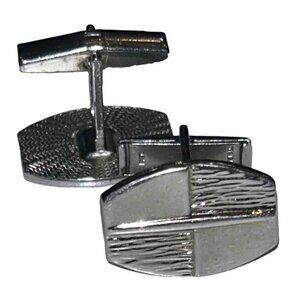 Joseph Vastano Cufflinks Vtg Silver Tone US Patent Pending Hexagon 1957-60 MCM